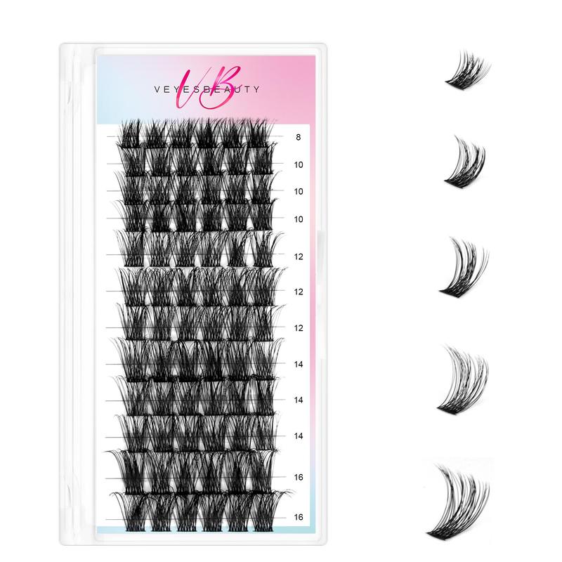 D Curl Mixed Size Individual False Eyelashes, 1 Box Natural Look Lashes for Eyelashes Extensions, Self Grafting Strip Eyelashes Individual Lashes Clusters, False Eyelashes Clusters