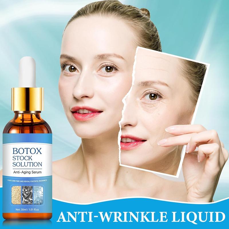 Solution Facial Serum All Skin Types with Vitamin C & Hyaluronic Acid, Serum for Men&Women, Plump Skin, Face Tightening Skincare Moisture Radiance facial serum