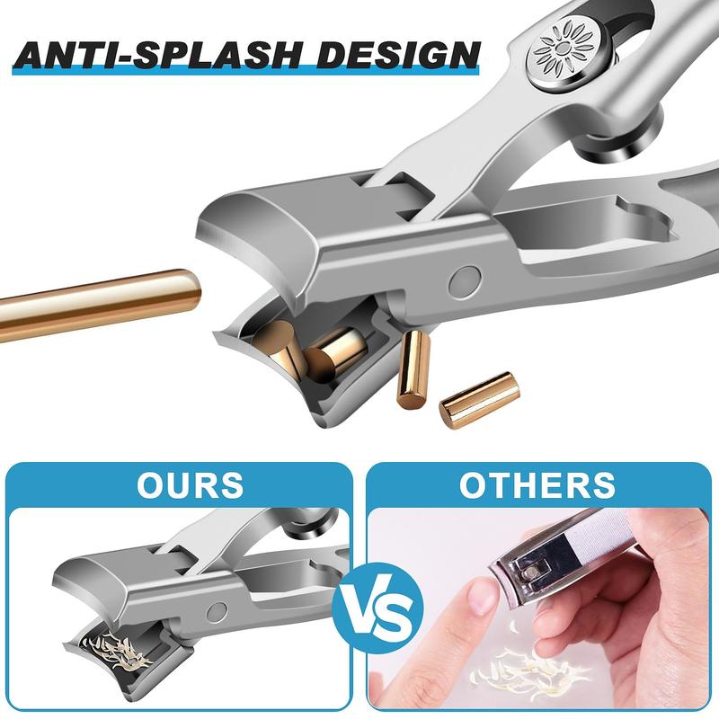 Stainless Steel Nail Clipper & Nail File Set (2 Counts set), Large Wide Jaw Opening Toe Nail Clipper, Manicure & Pedicure Tool for Home & Salon Use