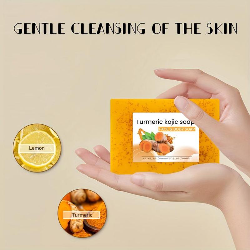 Turmeric Lemon Curd Soap Bar, 3 Counts set Deep Cleansing & Nourishing Soap Bar, Moisturizing Skin Care Product for Men & Women