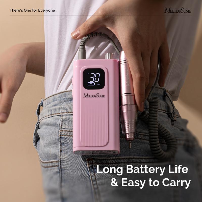 MelodySusie SC300F Electric Nail Drill Professional 30000 RPM, Portable Rechargeable Nail File for Acrylic Nails Gel Polishing Manicure