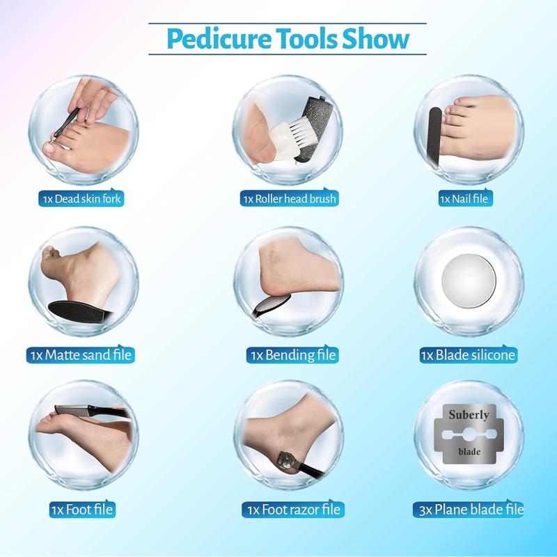Professional Electric Foot Callus Remover, Rechargeable Electronic Foot File Pedicure Tool Kit, Water-Resistan Foot Scrubber File with 4 Grinding Heads, Foot Care for Dead Skin Ideal Gift for Everyone