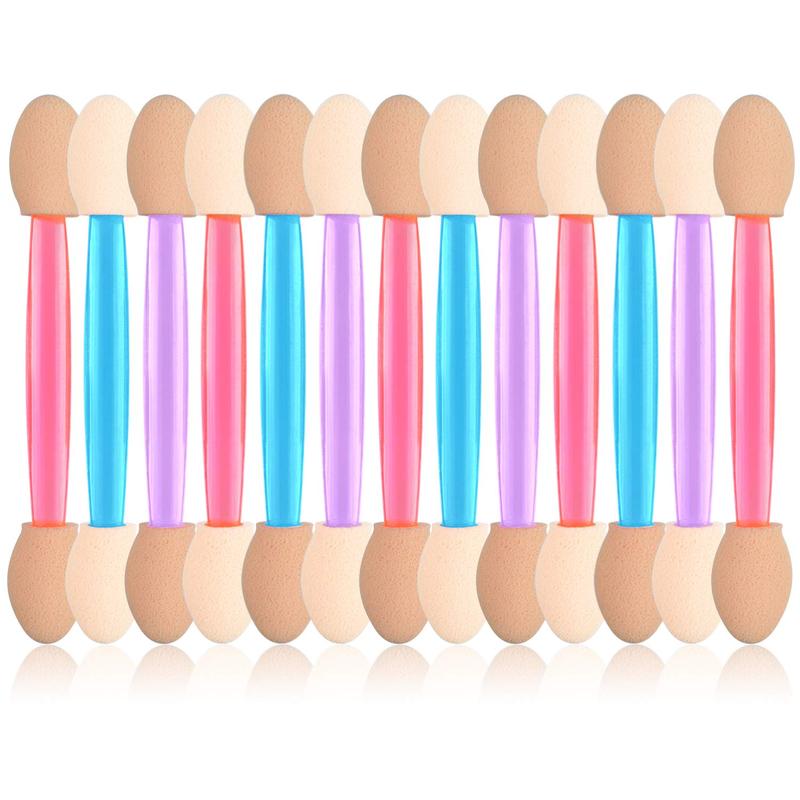 Eyeshadow Applicators, 50 count Disposable Eyeshadow Brushes Dual Sides Eye Shadow Sponge Applicators (Pink,Purple,Blue)