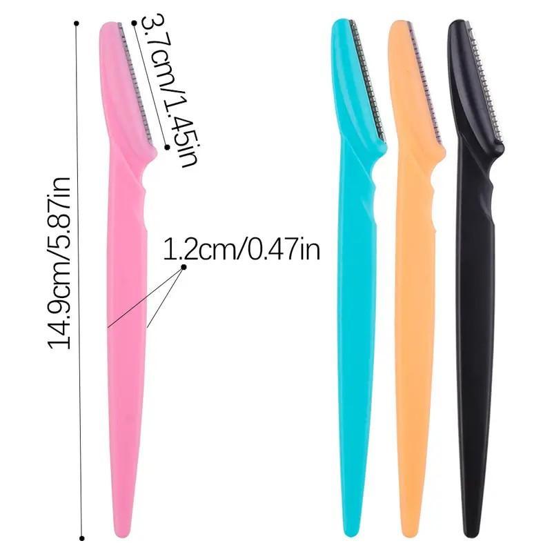 Eyebrow Trimmer Set, 12pcs set Gentle Eyebrow Shaping Tool, Facial Hair Shaving Tool, Eyebrow Razor for Women & Girls
