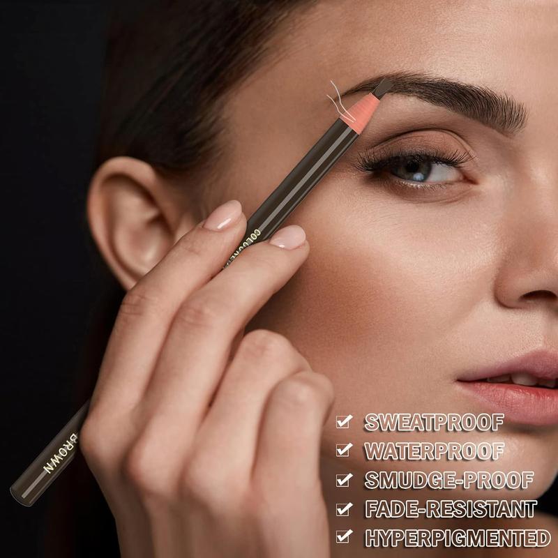 12 count Dark Brown Colour  Eyebrows Pencil  Makeup And Microblading Supplies Kit-Permanent Eye Brow Liners In  Eyebrow Pencils Peel - Brow Pencil Set For Marking(Dark Brown)