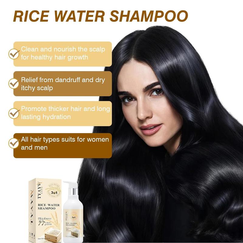 Rice Water Shampoo-Healthy promote Hair Growth Shampoo, Parabe n Free, Silicone Free Conditioner Restore Moisturize Cleansing Cleanser biotin shampoo haircare repair comfort thicker hair