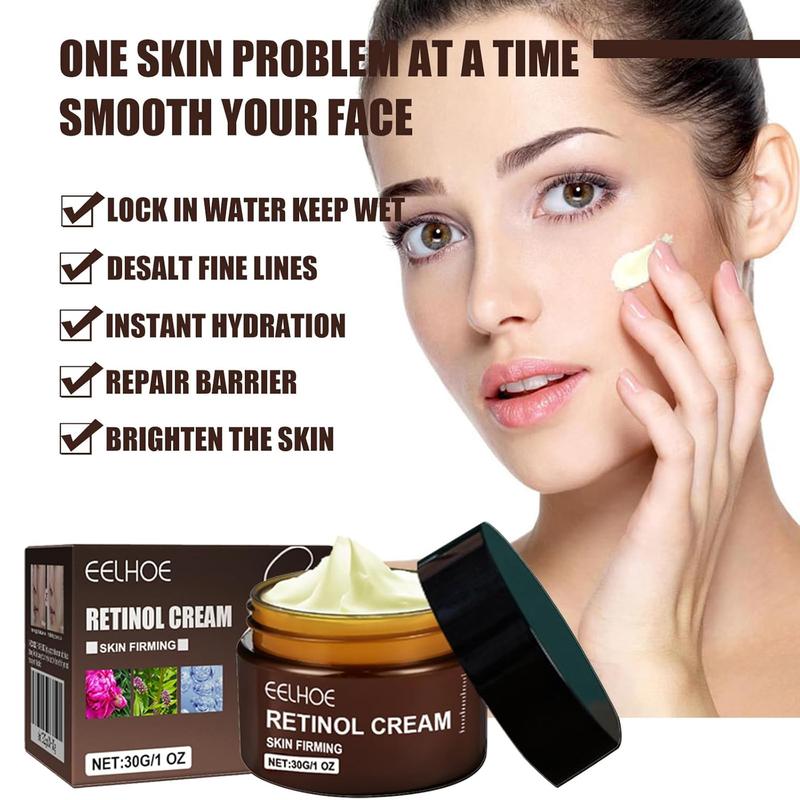 EELHOE Retinol Face Cream, Anti Aging, Hydrating, Firming, Revitalizing, with Hyaluronic Acid Vitamin E Hexapeptide, Moisturizer, Tightening, and Deep Hydration 1 fl.oz
