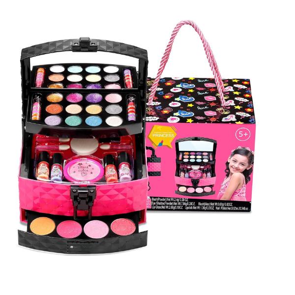 Christmas Gift Kids Makeup Sets for Girls, Washable Toddler Makeup Kit, Non Toxic & Safe Pretend Play Makeup for Kids