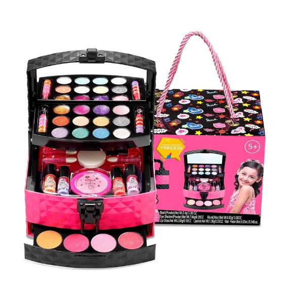 Christmas Gift Kids Makeup Sets for Girls, Washable Toddler Makeup Kit, Non Toxic & Safe Pretend Play Makeup for Kids
