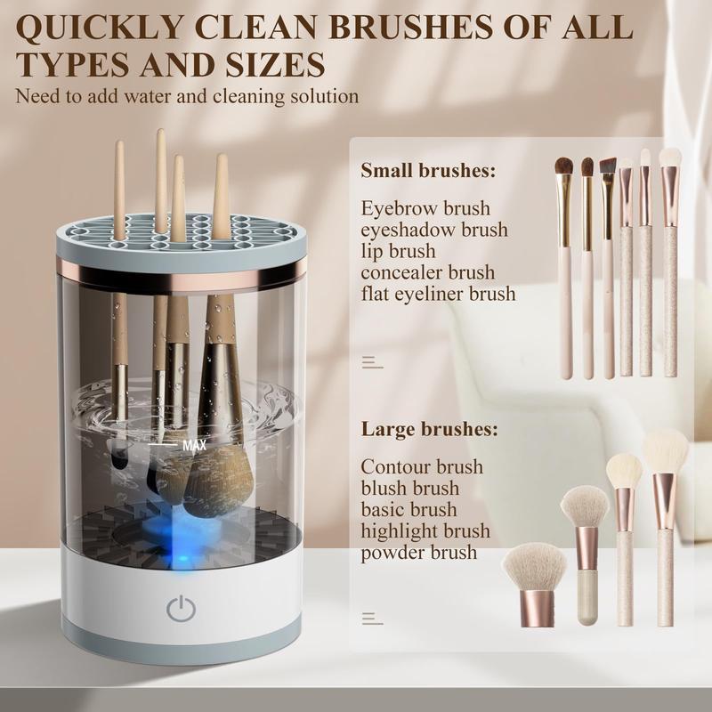 Electric Makeup Brush Cleaner, Automatic BrushWasher, Makeup Brush Cleaning Machine.Makeup Tool Cleaner for Daily Use, Christmas Gift