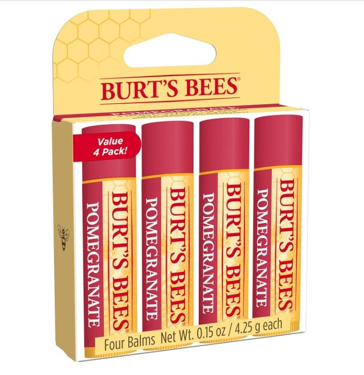 Burt's Bees Lip Balm Stocking Stuffers, Party Pack - Birthday Cake, Waffle Cone, Strawberry Shortcake, and Cookies & Cream, All Day Moisturizer, Tint-Free, (4-Count Pack of 1)
