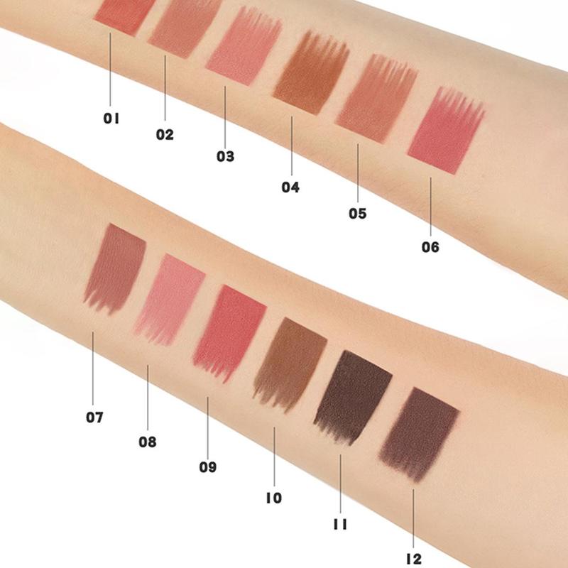 Long Lasting Lip Liner Set, 12pcs set Matte Lip Pencil, Easy Coloring Lipstick Pen, Suitable for All Occasions Lip Makeup, Girls and Women Makeup Accessories