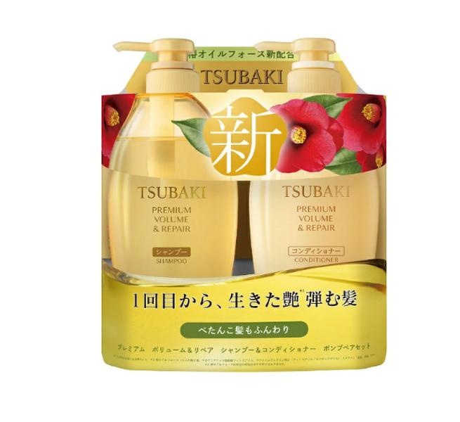 Fine Today TSUBAKI Volume & Repair Shampoo & Conditioner Pump Pair Set 450mL+ 450mL