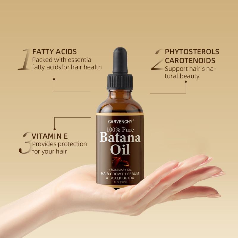 Batana Oil - 100% Pure & Natural from Honduras for Hair Growth, Eliminates Split Ends, Enhances Radiance & Nourishment for All Hair Types, 30ML