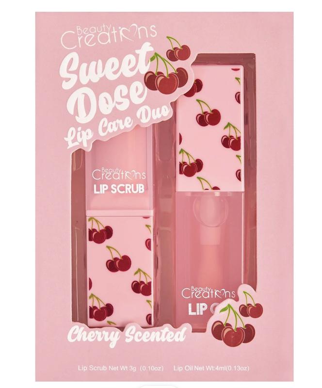 Sweet Dose Lip Care Duo- Lip Scrub and Lip Oil Duo- Stocking Stuffer, Gift Set- 4 Scents