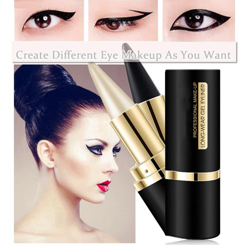 Gel Eyeliner Set,Quick-Dry Cream Eyeliner Waterproof and Smudge Proof Eye-liner Pencil Long-Lasting Matte Eyeliner Stick
