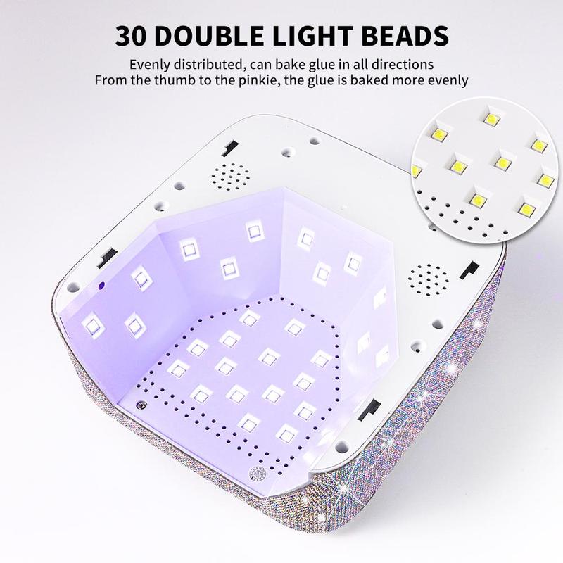 Rechargeable UV Nail Lamp, 1 Box Fast Nail Dryer Curing Lamp with 5 Timer Settings, Touch Control and Auto Sensor Nail Art Tool for Salon and Home