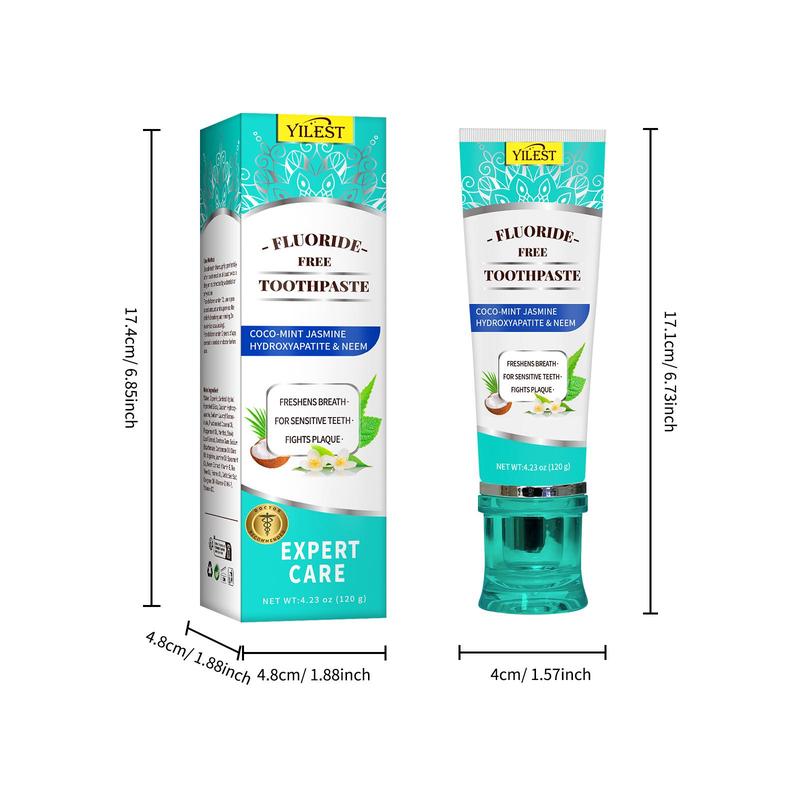Non Fluoride Toothpaste, 1 Count 2 Counts Brightening Toothpaste, Freshens Breath, Fights Plaque, Oral Care Product for Adults & Kids, Christmas Gift