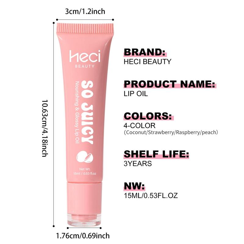 Moisturizing Lip Oil, 1 Count No-sticky Gloss Lip Balm, Fruit Flavored Lip Oil For Dry Lip's Moisturizing Hydrating And Nourishing