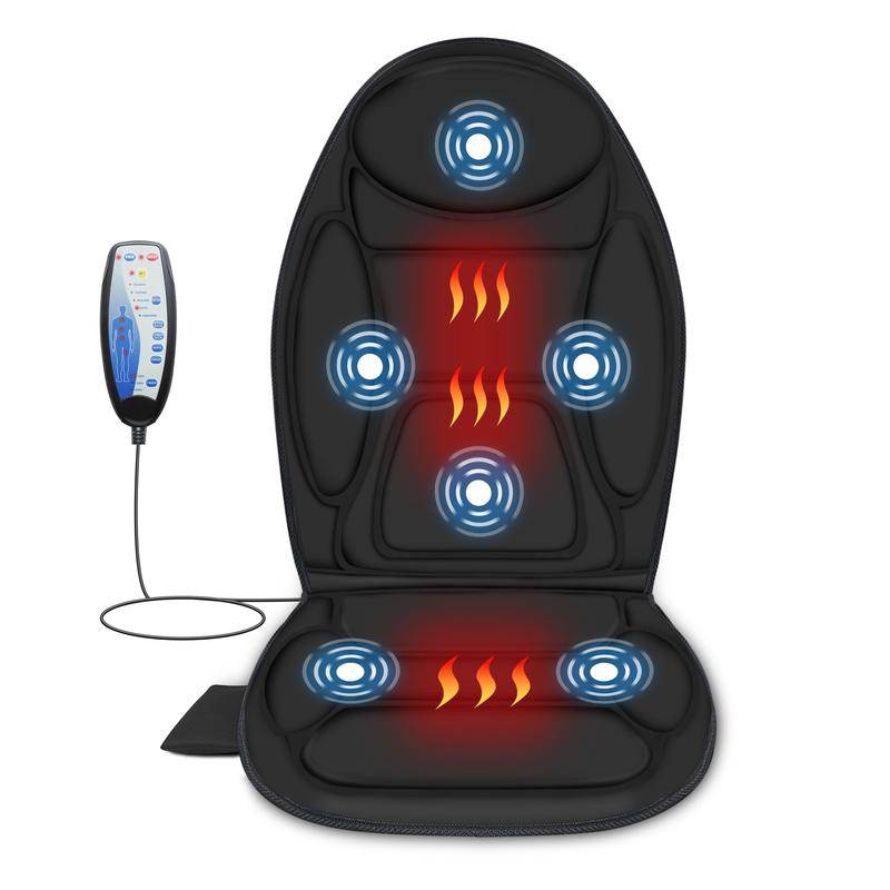 Snailax Vibration Massage Seat Cushion with Heat Adjustable  6 Vibrating Motors and 2 Heat Levels，Mom&Dad Gift