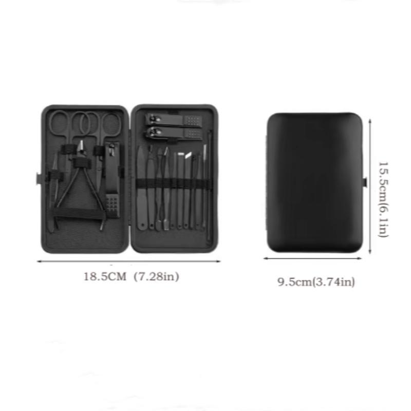Stainless Steel Nail Clipper Set with Storage Case, 18pcs set Professional Manicure & Pedicure Tool for Home & Salon Use