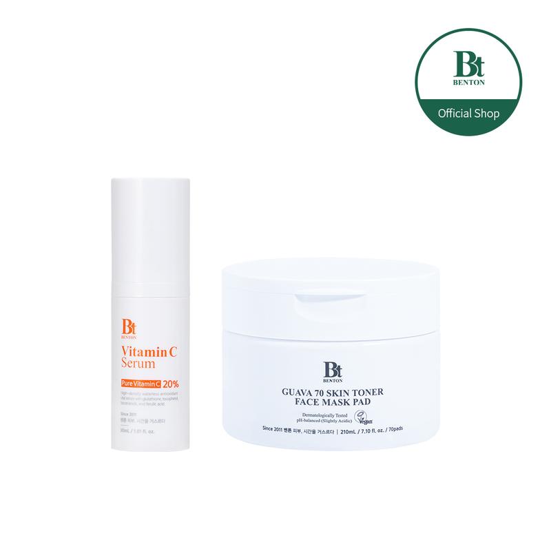 [Benton Official Store] Vitamin C Serum + Guava 70 Skin Toner Face Mask Pad
