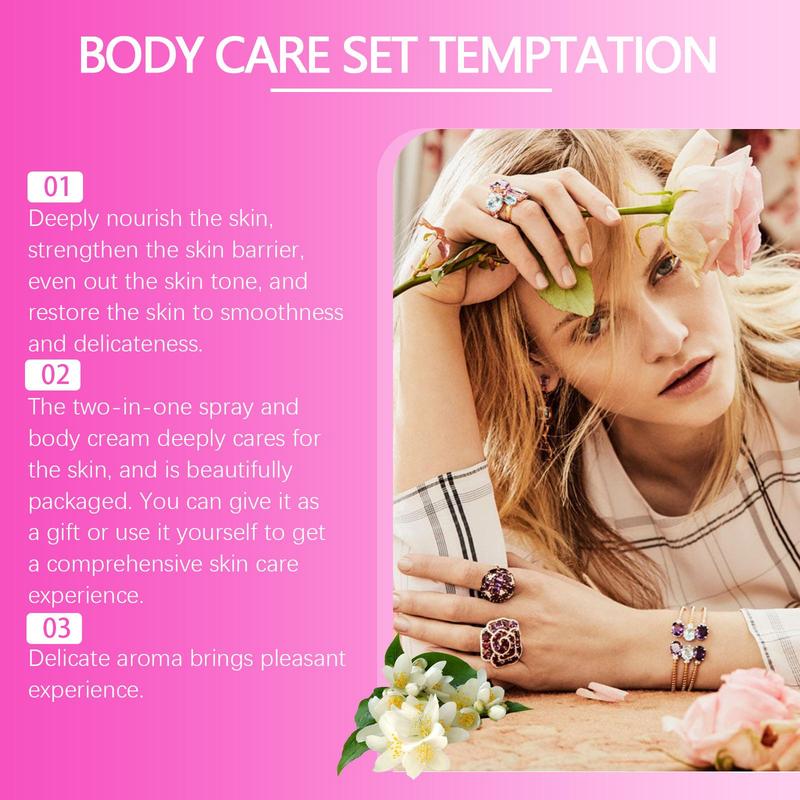 Body Care Set, 2 Counts box Body Lotion & Spray, Deep Skin Care, Moisturizing Body Care Product for Women & Men