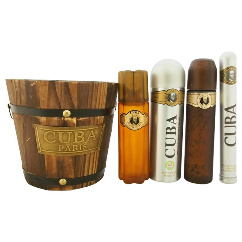 Cuba Gold by Cuba for Men - 5 Pc Gift Set 3.4oz EDT Spray, 6.7oz Deodorant Spray, 3.3oz After Shave,