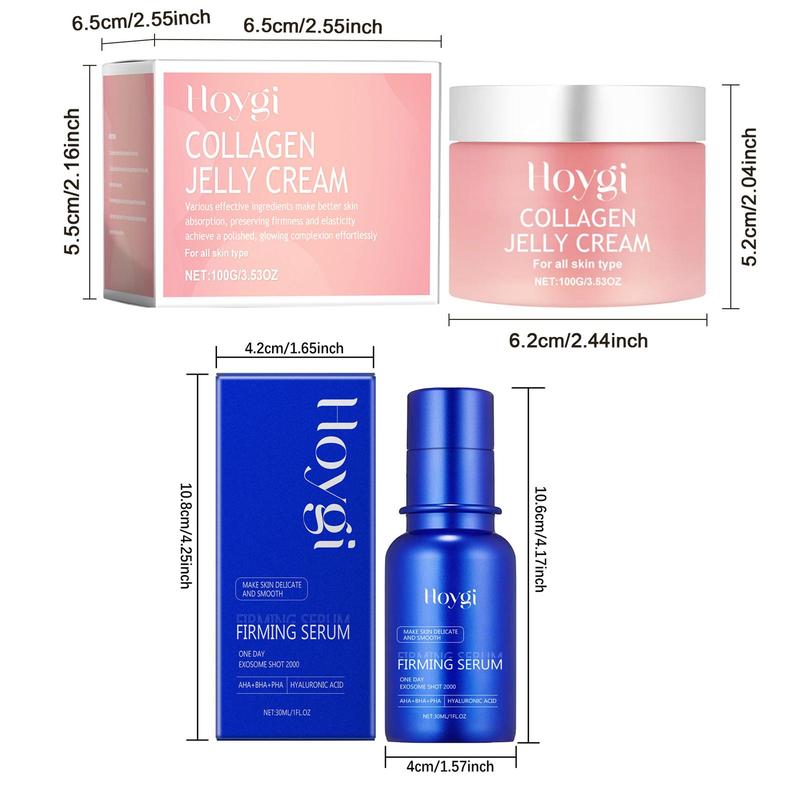 Collagen Jelly Cream & Firming Essence Cream, Combination Moisturizing Skin Care Kit, Hydrating Skin Care Kit for All Skin Types, Christmas Gift