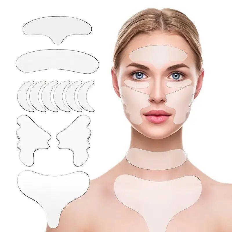 Reusable Silicone Face Lifting Sticker, 11pcs set Silicone Skincare Eye Firming Patch, Beauty & Personal Care Facial Skin Care Tool