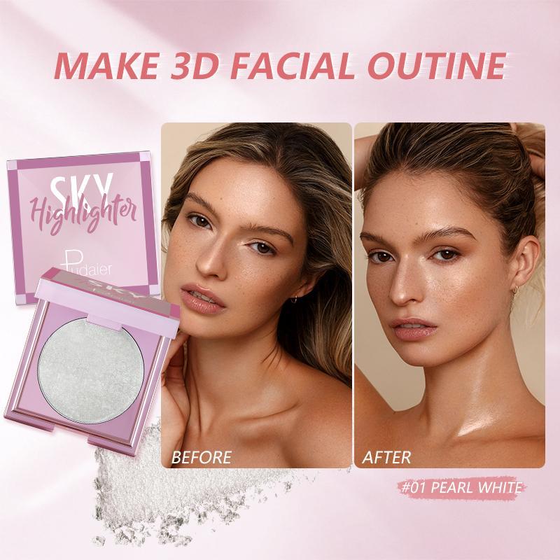 Facial Makeup Set, 6 Counts set Natural Eyebrow Cream & Curling Mascara & Mirror Lip Gloss & Color Changing Blush & Highlighter & Eyeliner, Daily Makeup Tool