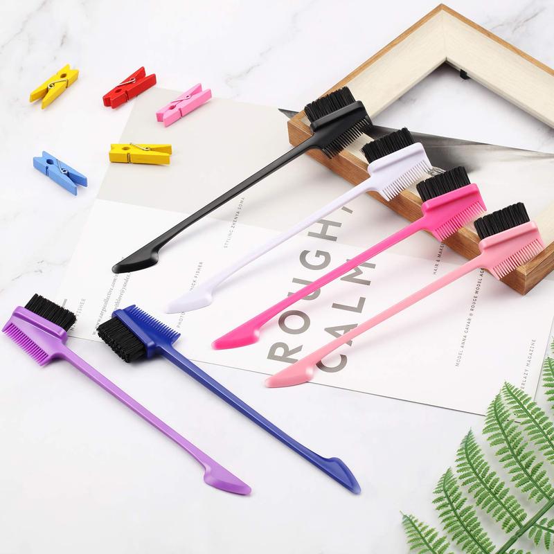 Marryu  3 in 1 Hair Edge Brush Double Sided Hair Comb Pack Smooth Brush Comb Grooming 1 Count Random Color