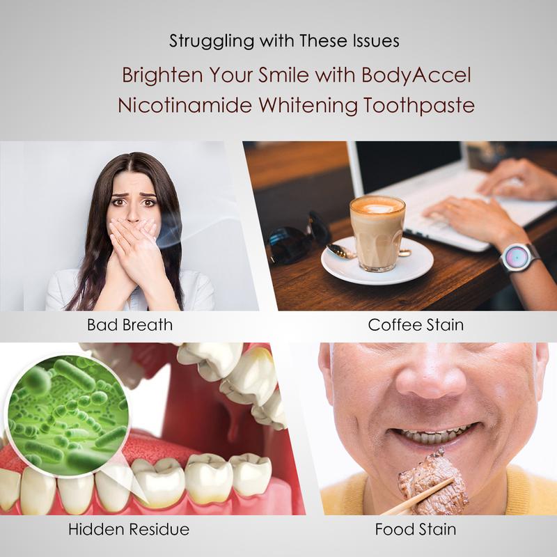 BodyAccel Niacinamide  Probiotics  ToothpasteStain Removing Toothpaste for Teeth Color Correcting, Healthy Teeth & Gums & Tartar2