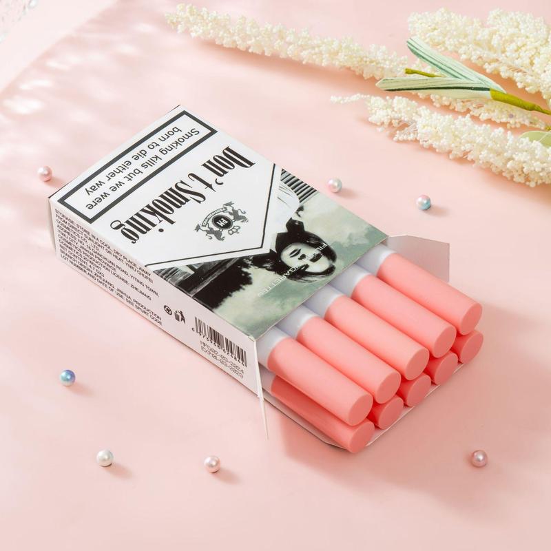 Smoke Pipe Design Matte Lipstick, 10pcs box Long Lasting Lip Sticks, Suitable for All Occasions Lip Makeup, Girls and Women Makeup Accessories, Christmas, Christmas Gift