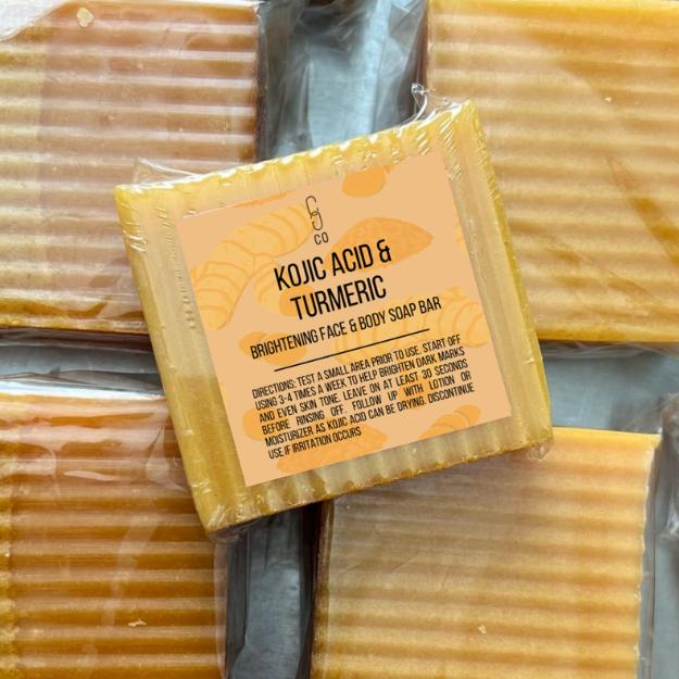 CGCO Kojic Acid & Turmeric Brightening Bar Handmade Soap for Acne Spots - Silky Smooth Skin Face & Body Care