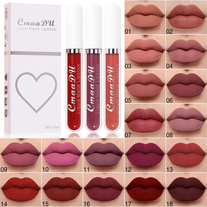 Long Lasting Matte Liquid Lipstick (6 Counts set), Moisturizing Non-stick Cup Lip Gloss, For All Occasions Lip Makeup