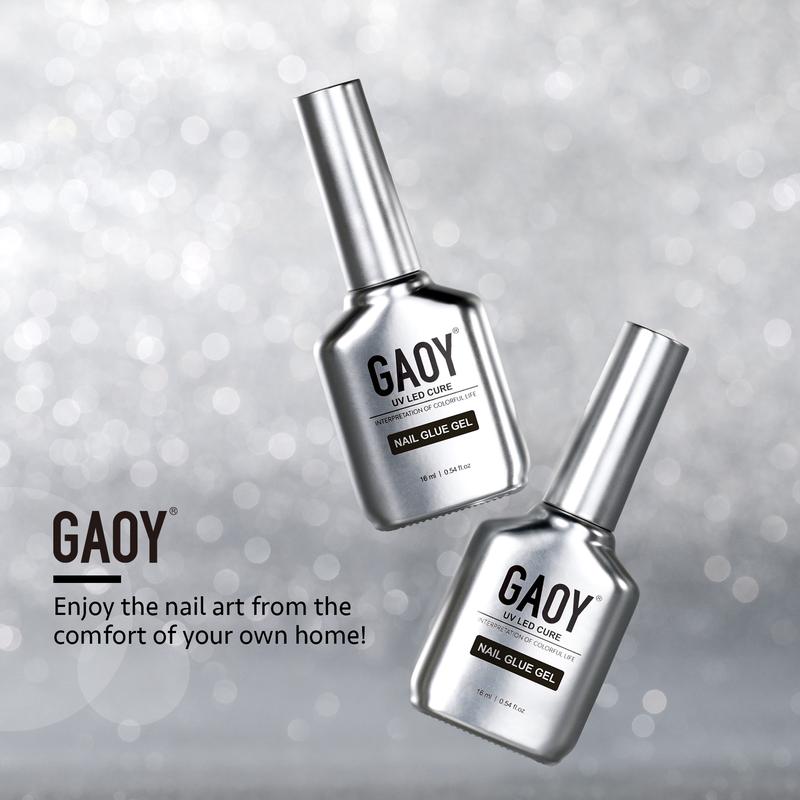 GAOY 2Pcs 16ml Gel Nail Glue, Glue Gel for Acrylic Nails Tips, 2 in 1 Nail Glue and Base Gel, Nail Lamp Needed