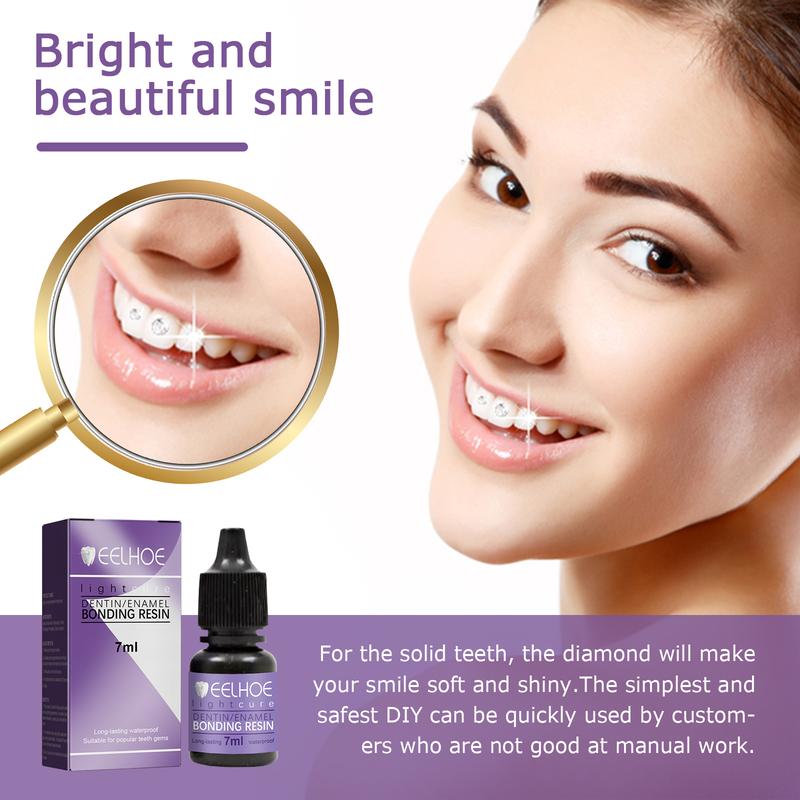 EELHOW Tooth Gem Decoration Glue DIY Fashion Jewelry Bonding Tooth Gem Light Curing Glue for Women & Girls, Birthday Gifts Teeth Beauty Tools