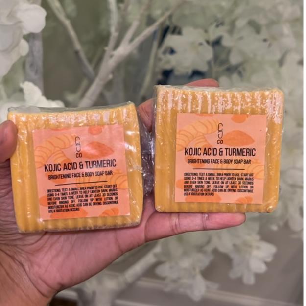CGCO Kojic Acid & Turmeric Brightening Bar Handmade Soap for Acne Spots - Silky Smooth Skin Face & Body Care
