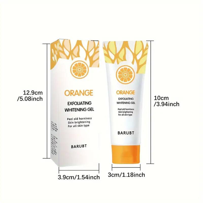 2 Pcs Orange Exfoliating Gel Scrub Face Body Skin,Orange Exfoliating Gel,Natural Orange Peeling Gel Face Scrub,Deep Cleansing Moisturizing Facial Exfoliator(50g*2)