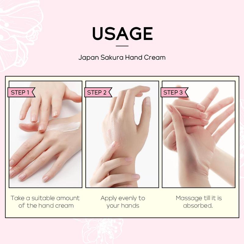 Sakura Facial Care Set (8 Counts set), Cleanser & Eye Cream & Essence & Toner & Lotion & Lip Mask & Face Cream & Hand Cream, Skin Care Kit for Women