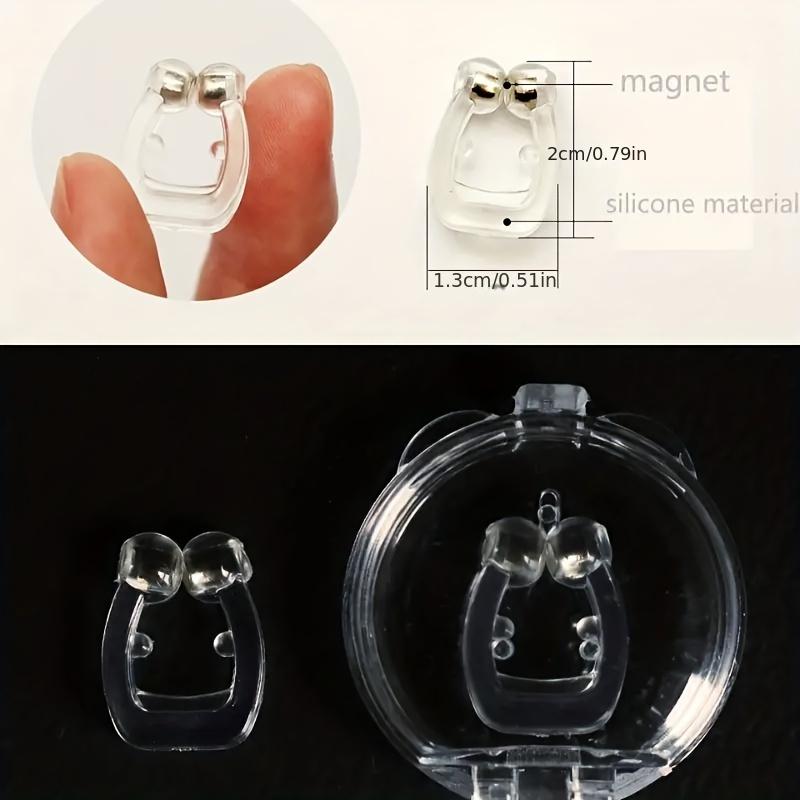 4 PCS Anti-Snore Silicone Magnetic Nose Clips: Comfortable Nasal Opening Aid for Quiet Nights - Safe & Easy-to-Clean