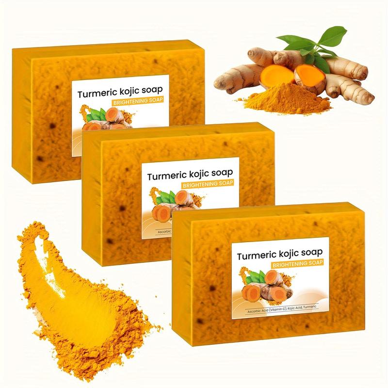 Turmeric Soap, 3 Counts set Deep Cleansing Skin Soap, Moisturizing Soap for All Skin Types, Body Wash & Cleansers for Women & Men